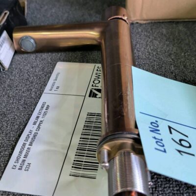 EX SHOWROOM DISPLAY - MILANI EXTENDED BASIN MIXER BRUSHED COPPER, 11525 RRP$334 EX SHOWROOM DISPLAY - MILANI EXTENDED BASIN MIXER BRUSHED COPPER, 11525 RRP$334