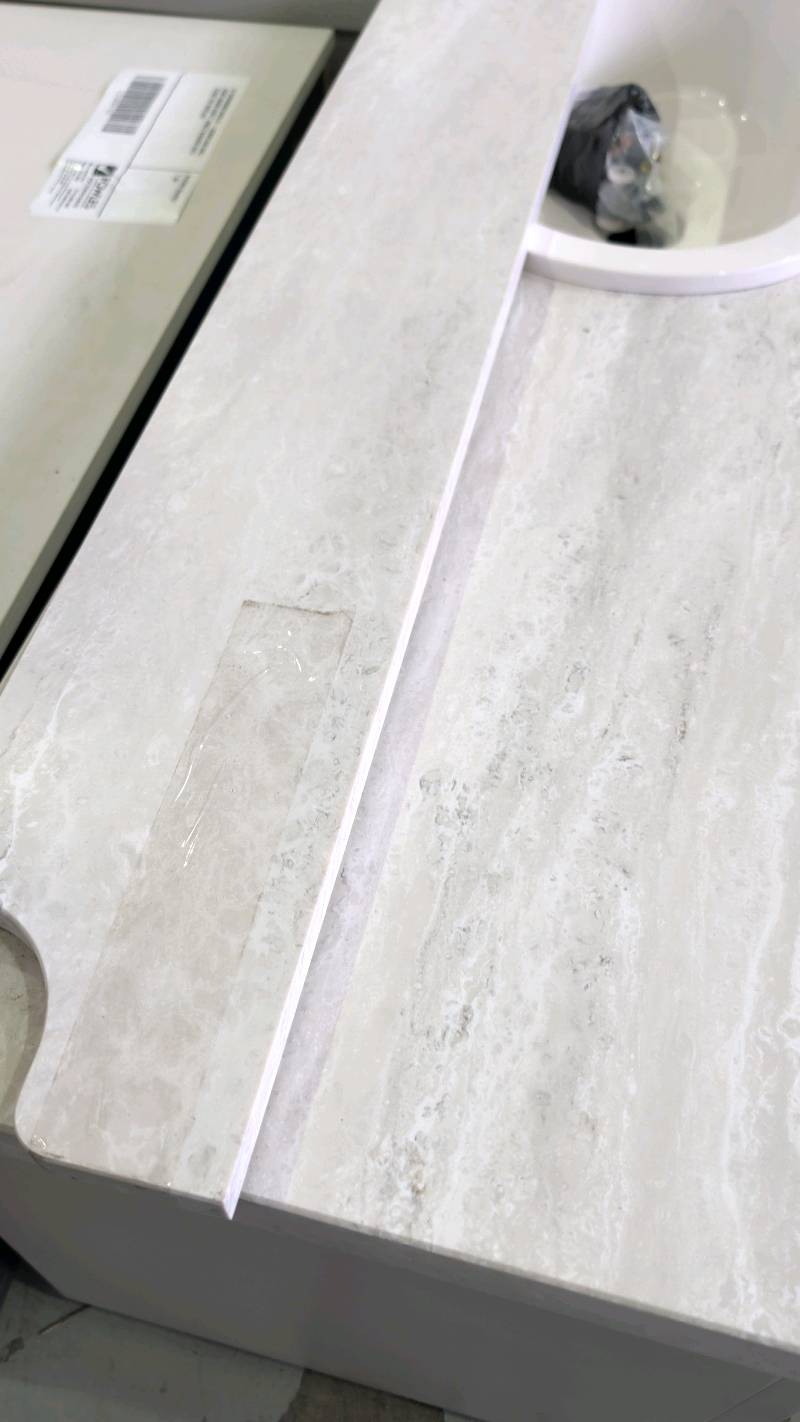EX SHOWROOM DISPLAY - MABEL SINGLE BOWL 1500MM WALL HUNG VANITY WITH MARBLE TOP AND SPLASHBACK, MATTE SHAKER PROFILE RRP$3399 EX SHOWROOM DISPLAY - MABEL SINGLE BOWL 1500MM WALL HUNG VANITY WITH MARBLE TOP AND SPLASHBACK, MATTE SHAKER PROFILE RRP$3399