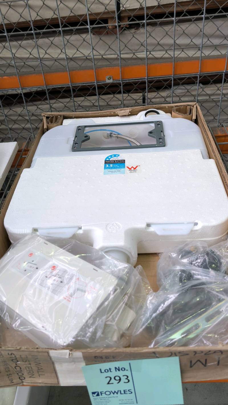 EX SHOWROOM DISPLAY - SEIMA IN WALL CISTERN, SUITS FLOOR MOUNT PAN RRP$456 EX SHOWROOM DISPLAY - SEIMA IN WALL CISTERN, SUITS FLOOR MOUNT PAN RRP$456