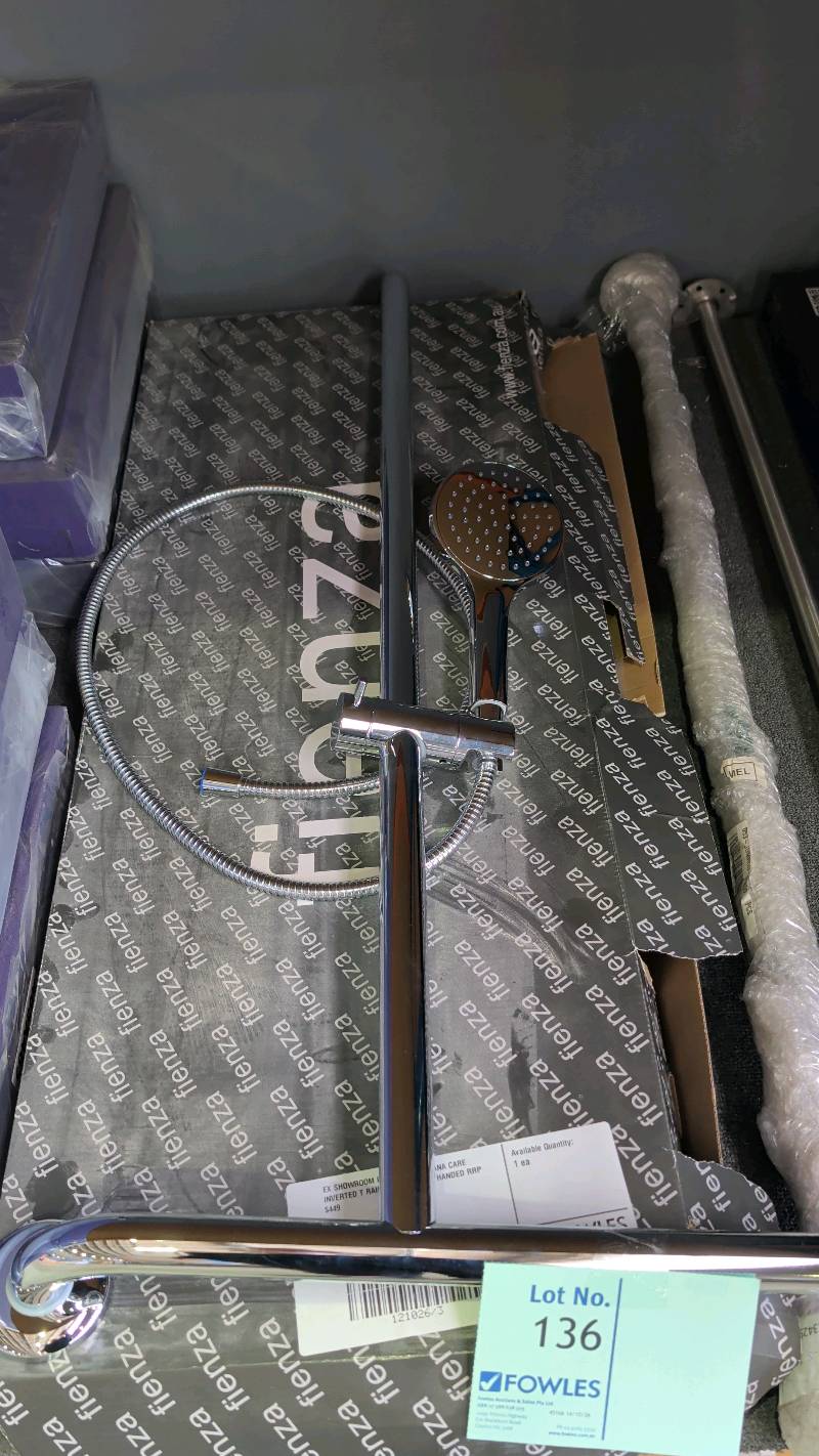 EX SHOWROOM DISPLAY - LUCIANA CARE INVERTED T RAIL SHOWER, LEFT HANDED RRP$449 EX SHOWROOM DISPLAY - LUCIANA CARE INVERTED T RAIL SHOWER, LEFT HANDED RRP$449