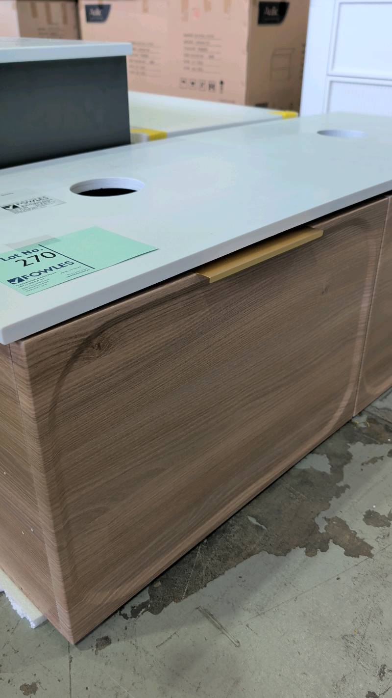 EX SHOWROOM DISPLAY - CASSA CICERO 1200MM NATURAL OAK WALL HUNG VANITY STONE TOP, CIC1200WH RRP$1427 EX SHOWROOM DISPLAY - CASSA CICERO 1200MM NATURAL OAK WALL HUNG VANITY STONE TOP, CIC1200WH RRP$1427