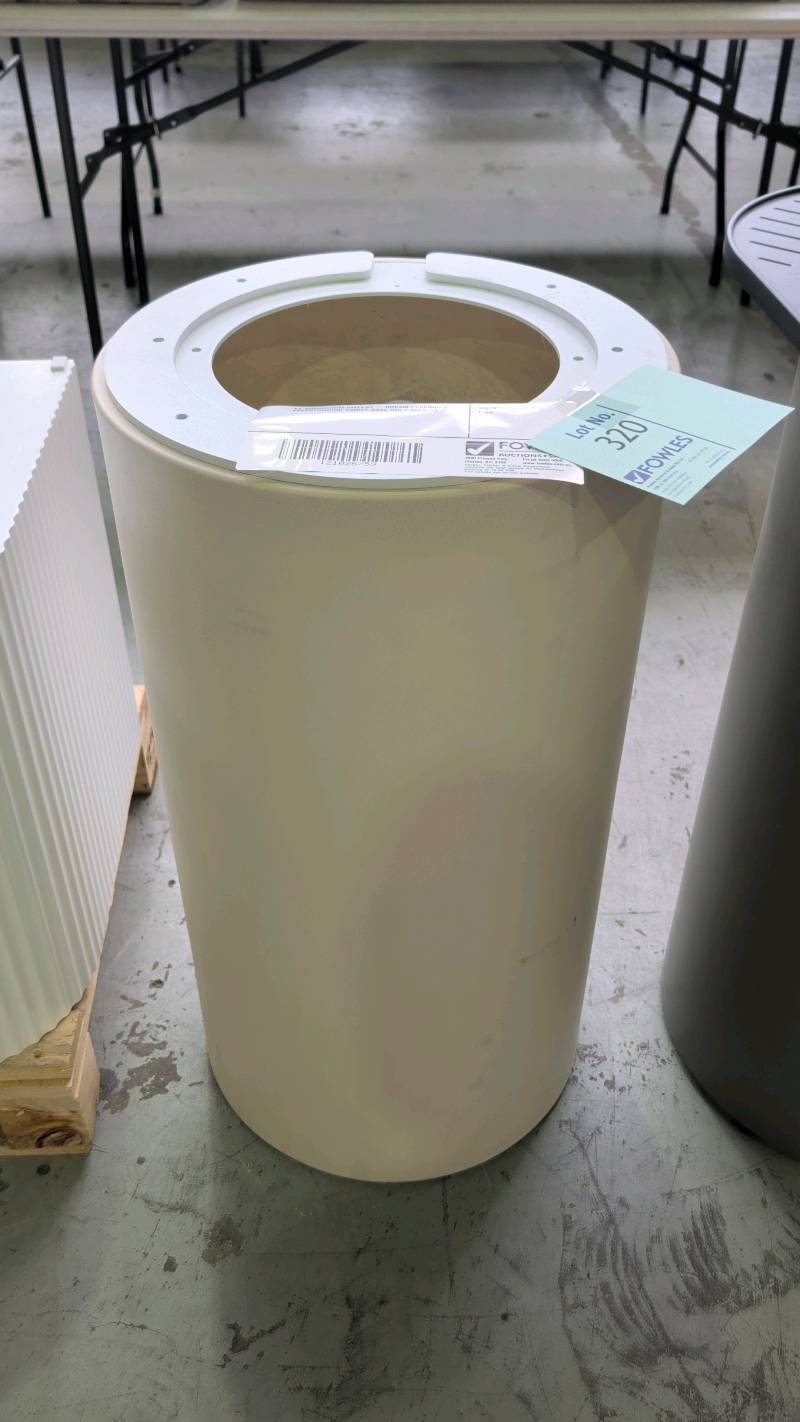 EX SHOWROOM DISPLAY - CREAM CYCLINDER FREESTANDING VANITY BASE ONLY SOLD AS IS EX SHOWROOM DISPLAY - CREAM CYCLINDER FREESTANDING VANITY BASE ONLY SOLD AS IS