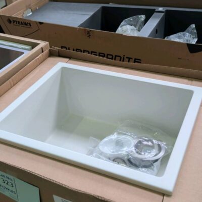 EX SHOWROOM DISPLAY - SEIMA OROS 550 WHITE STONE SINK 191161