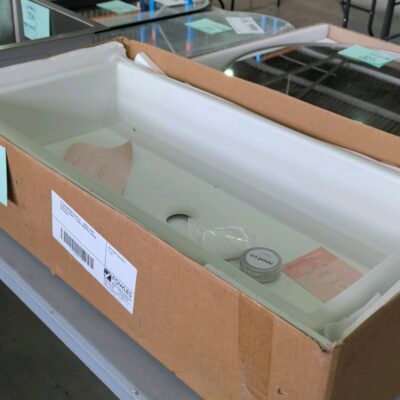 EX SHOWROOM DISPLAY - NOOD IVORY SURFACE MOUNT 875MM CONCRETE BASIN RRP$2000