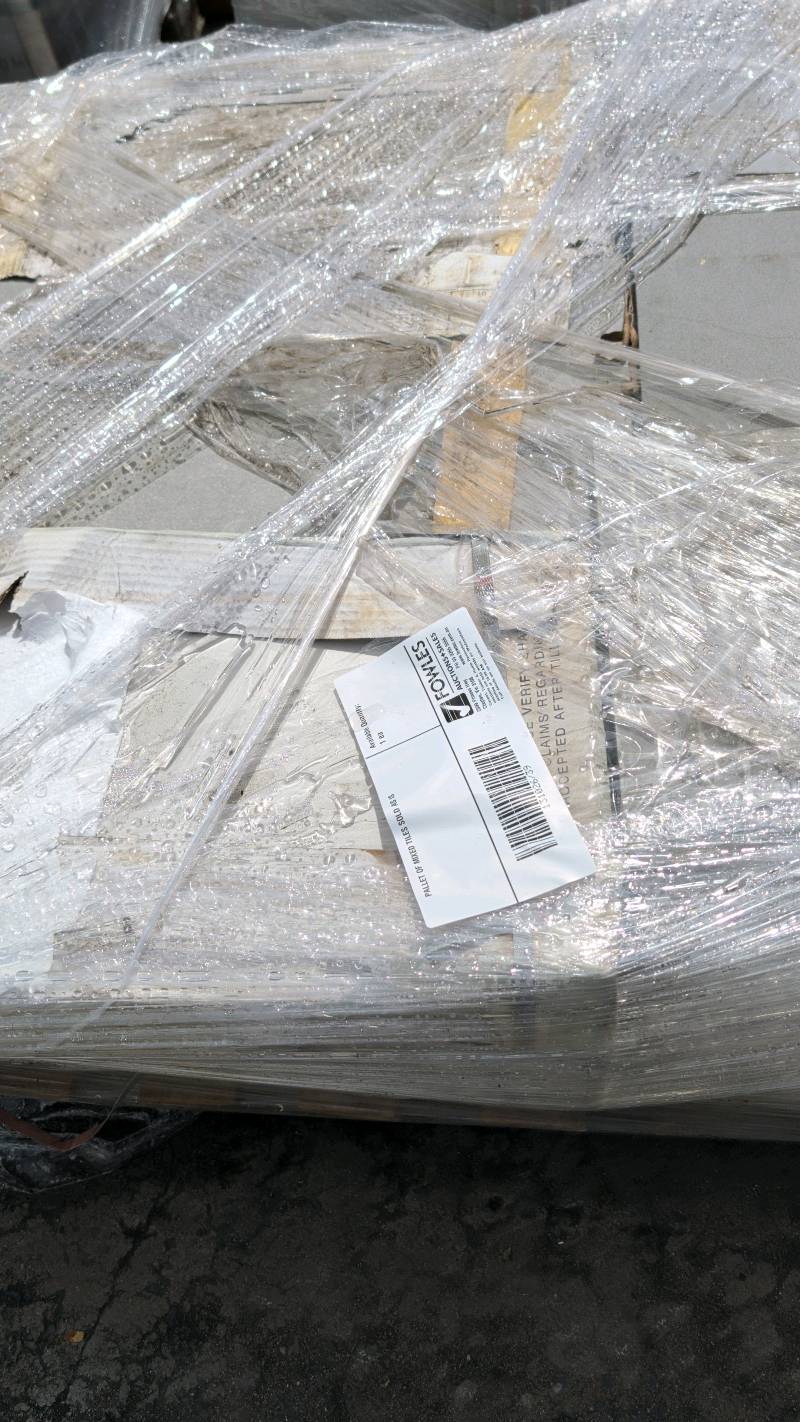 PALLET OF MIXED TILES SOLD AS IS PALLET OF MIXED TILES SOLD AS IS