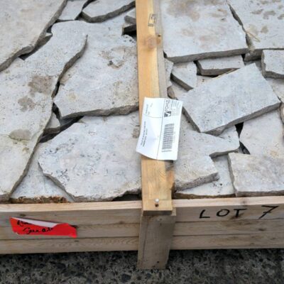PALLET OF SILVER CRAZY STONE PAVERS, RANDOM SIZES, SOLD AS IS PALLET OF SILVER CRAZY STONE PAVERS, RANDOM SIZES, SOLD AS IS