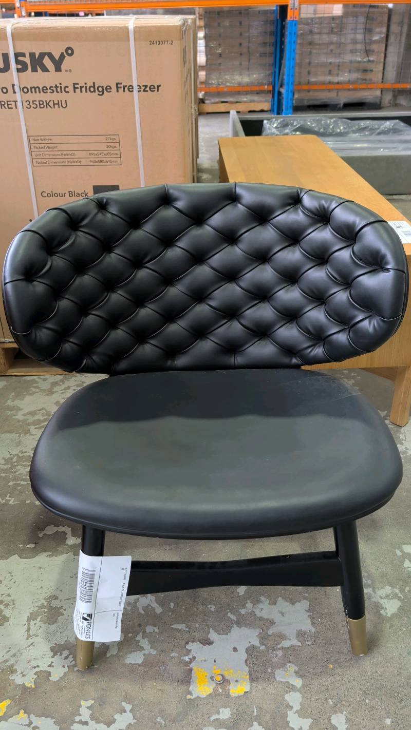 EX STAGING - BLACK PU ARMCHAIR, SOLD AS IS EX STAGING - BLACK PU ARMCHAIR, SOLD AS IS