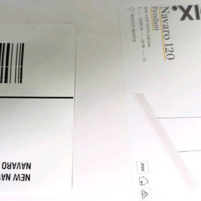 NEW NAVARO WHITE 120 PENDANT, RRP$420 NAVARO PE120-WH