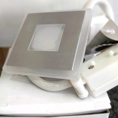 NEW BOX OF 50 QTY LIMA SQUARE DOWN LIGHT OR STAIR LIGHT, ALUMINIUM & ACRYLIC, RRP$58 EACH, LIMA 3S-AL83 NEW BOX OF 50 QTY LIMA SQUARE DOWN LIGHT OR STAIR LIGHT, ALUMINIUM & ACRYLIC, RRP$58 EACH, LIMA 3S-AL83