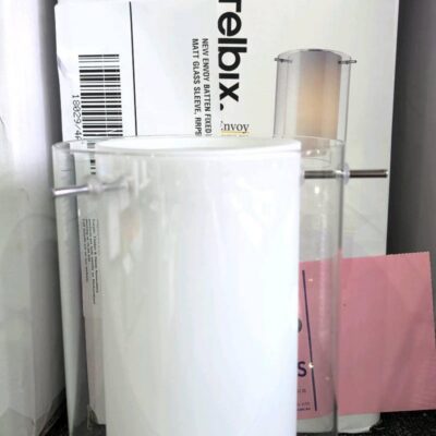 NEW ENVOY BATTEN FIXED LIGHT SURROUND WITH OPAL MATT GLASS SLEEVE, RRP$99 ENVOY-BF-OM