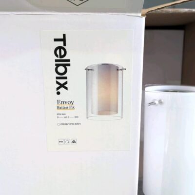 NEW BOX OF 10 QTY ENVOY BATTEN FIXED LIGHT SURROUND WITH OPAL MATT GLASS SLEEVE, RRP$99 ENVOY-BF-OM NEW BOX OF 10 QTY ENVOY BATTEN FIXED LIGHT SURROUND WITH OPAL MATT GLASS SLEEVE, RRP$99 ENVOY-BF-OM