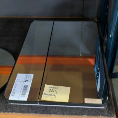 EX SHOWROOM DISPLAY - CALLA RECTANGLE MIRROR SHAVING CABINET, BLACK 900MM X 600MM RRP$819