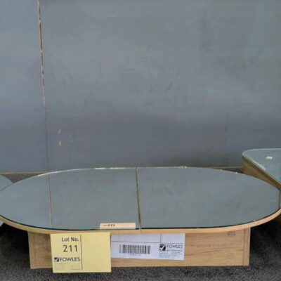 EX SHOWROOM DISPLAY - OTTI NATURAL OAK OVAL SHAVING CABINET 900MM X 600MM RRP$715