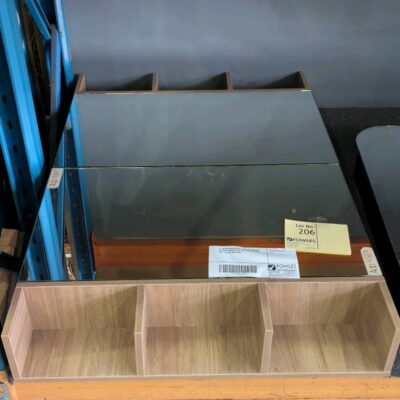 EX SHOWROOM DISPLAY - GLACIER MIRROR SHAVING CABINET WITH OPEN SHELVES EACH END, 1200MM RRP$1069