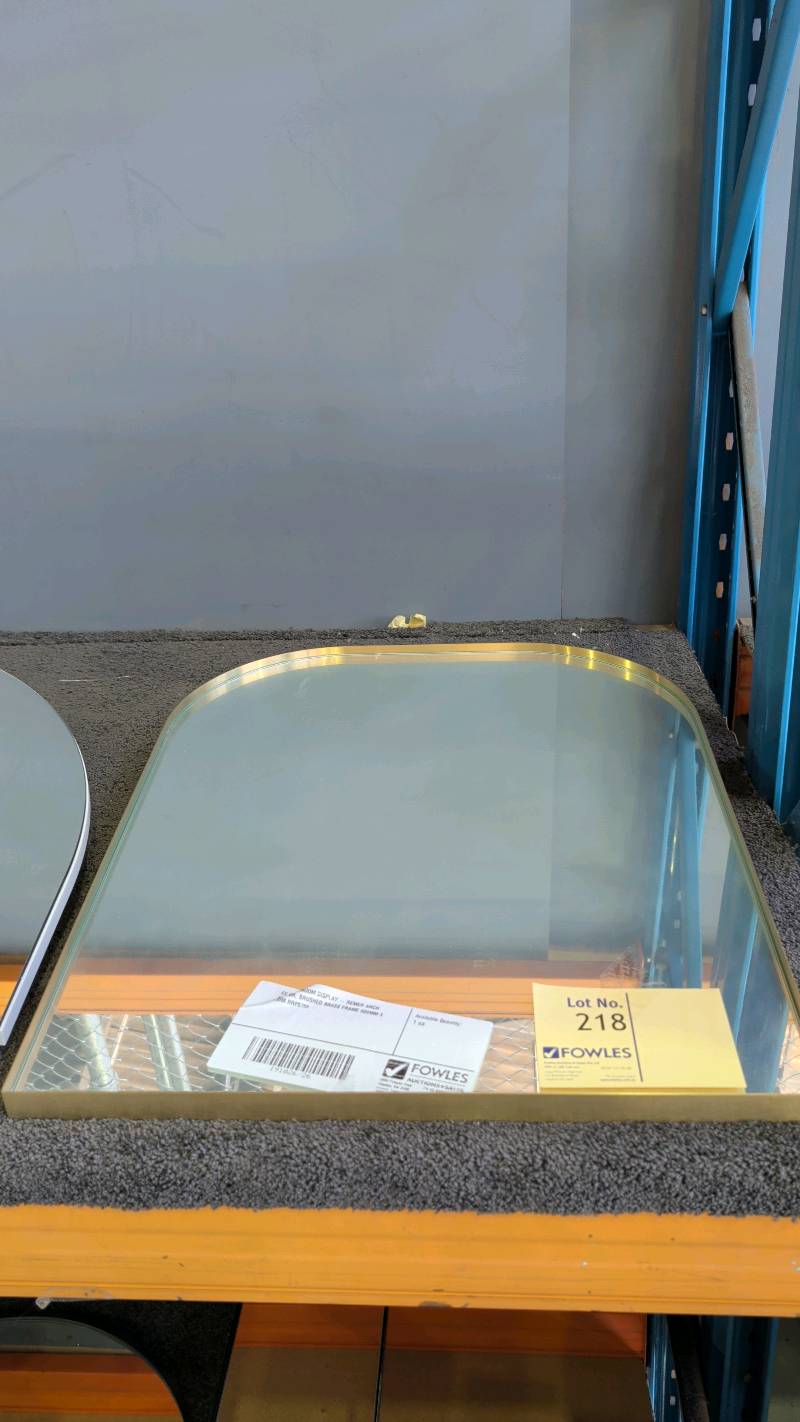 EX SHOWROOM DISPLAY - REMER ARCH MIRROR, BRUSHED BRASS FRAME 600MM X 750M RRP$759 EX SHOWROOM DISPLAY - REMER ARCH MIRROR, BRUSHED BRASS FRAME 600MM X 750M RRP$759