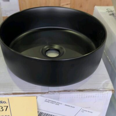 EX SHOWROOM DISPLAY - AMAROO BLACK ROUND VANITY BOWL EX SHOWROOM DISPLAY - AMAROO BLACK ROUND VANITY BOWL