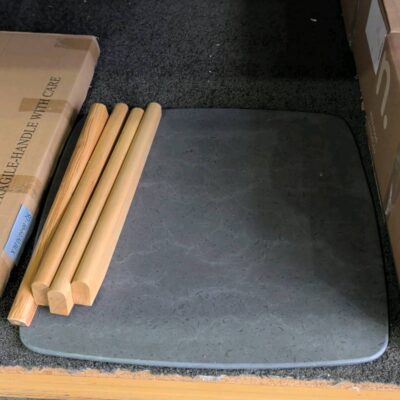 EX DISPLAY - OSLO MARBLE 600MM SIDE TABLE (NO SCREWS OR BASE TO SUPPORT LEGS HAVE BEEN SUPPLIED) RRP$699 SOLD AS IS