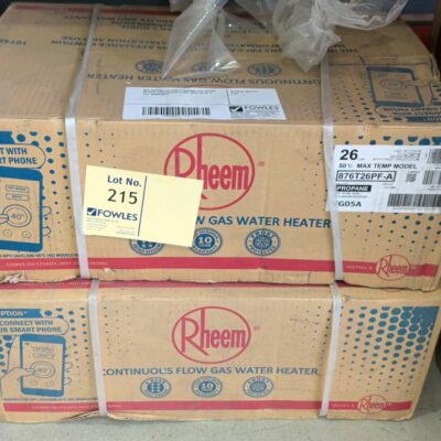 NEW RHEEM 876T26PFA PROPANE HOT WATER HEATER, CONTINUOUS FLOW, SOLD AS IS 14 DAY WARRANTY