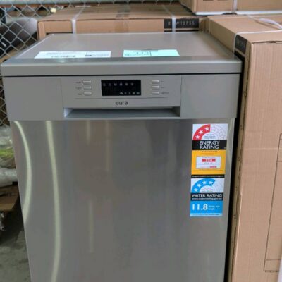 NEW EURO S/STEEL 600MM DISHWASHER EDW12PSS WITH 12 PLACE SETTINGS, 6 WASH PROGRAMS, ADJUSTABLE TOP BASKET, CONCEALED HEATING ELEMENT WITH EXTRA DRY FUNCTION, LED DISPLAY 4.5 STAR WATER RATING, 2 YEAR WARRANTY NEW EURO S/STEEL 600MM DISHWASHER EDW12PSS WITH 12 PLACE SETTINGS, 6 WASH PROGRAMS, ADJUSTABLE TOP BASKET, CONCEALED HEATING ELEMENT WITH EXTRA DRY FUNCTION, LED DISPLAY 4.5 STAR WATER RATING, 2 YEAR WARRANTY
