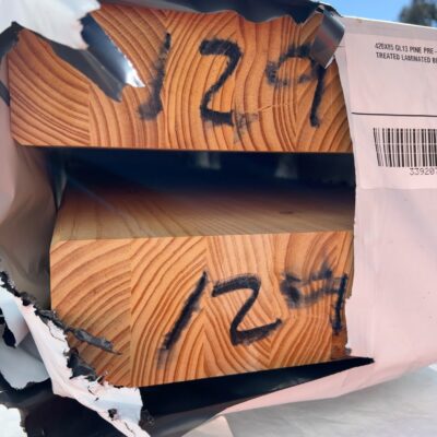 420X85 GL13 PINE PRE-CAMBERED H3 TREATED LAMINATED BEAMS 2/6.0