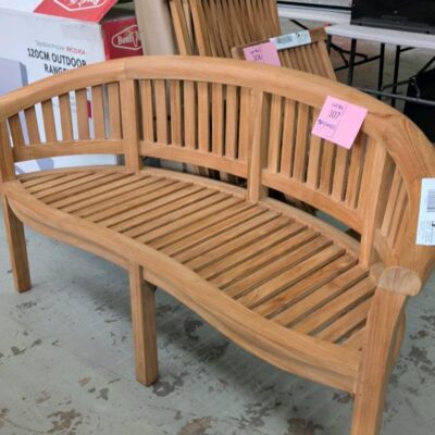 NEW 1500MM PLANTATION TEAK CURVED GARDEN SEAT RRP$1290