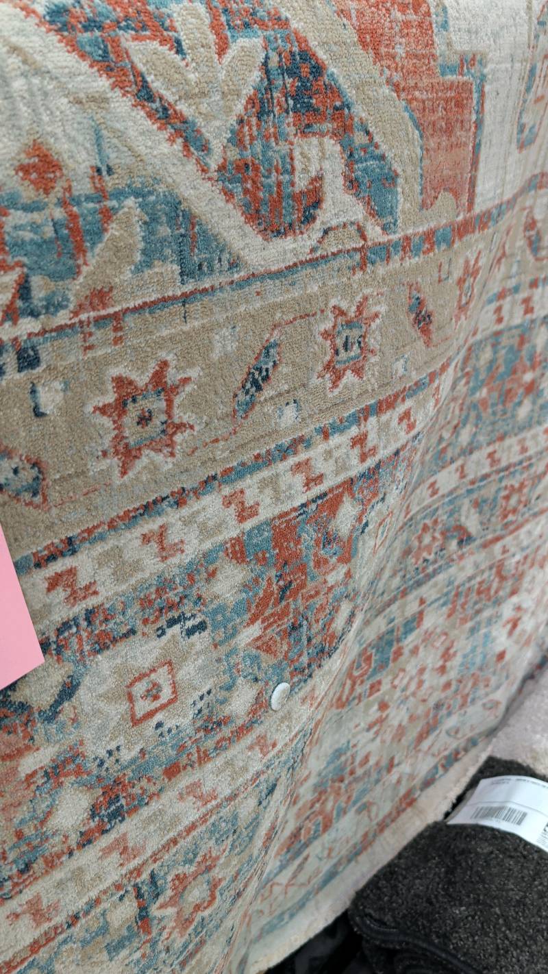 EX STAGING RUG - CREAM & LIGHT BLUE 3M X 4M SOLD AS IS EX STAGING RUG - CREAM & LIGHT BLUE 3M X 4M SOLD AS IS