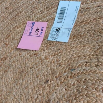 EX STAGING RUG - LARGE ROUND JUTE RUG SOLD AS IS