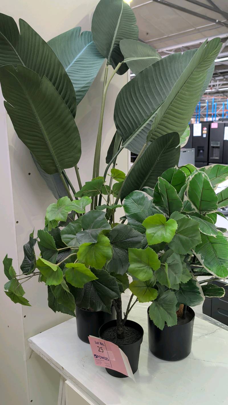 EX STAGING - LOT OF 3 FAUX PLANTS SOLD AS IS EX STAGING - LOT OF 3 FAUX PLANTS SOLD AS IS