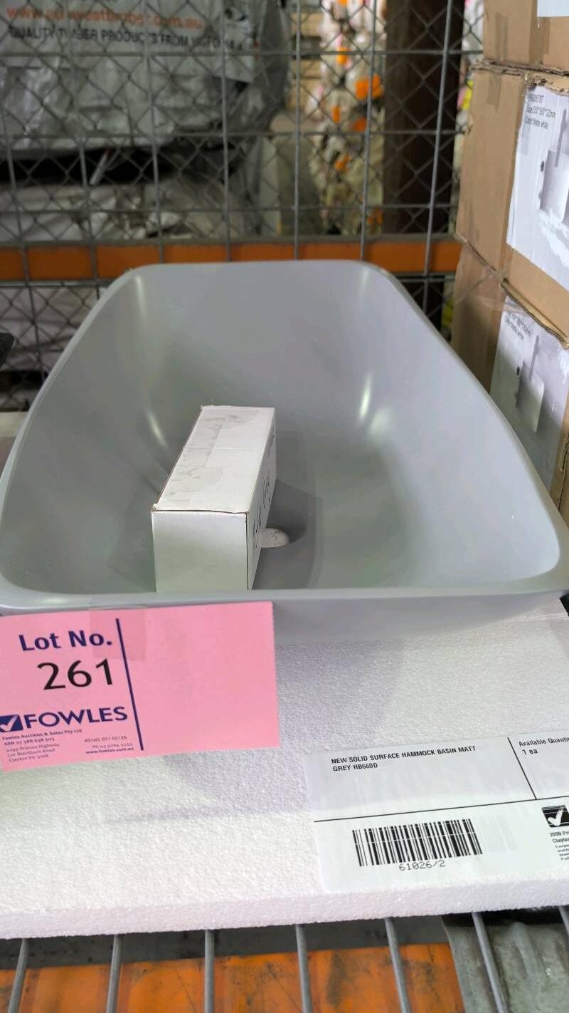 NEW SOLID SURFACE HAMMOCK BASIN MATT GREY HB660D NEW SOLID SURFACE HAMMOCK BASIN MATT GREY HB660D