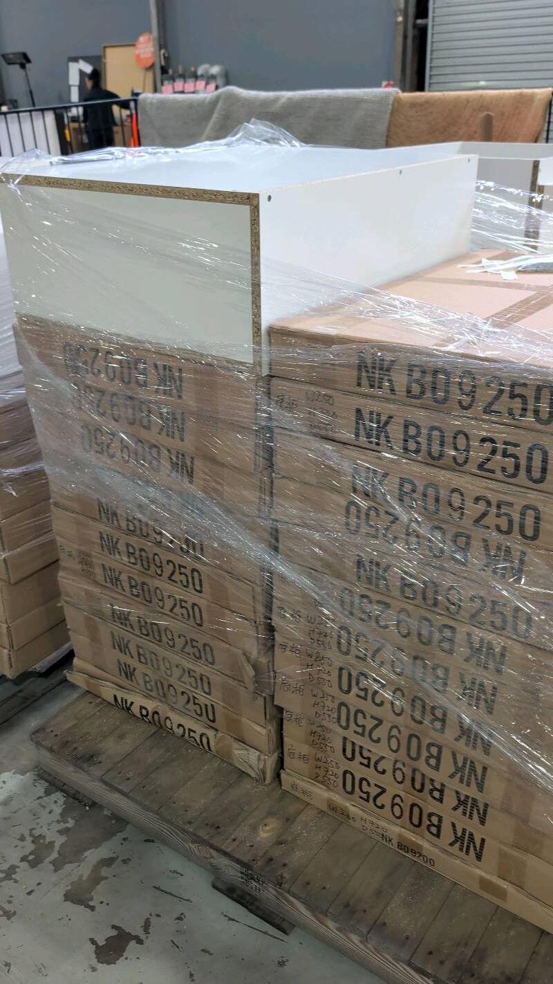 PALLET OF ASSORTED KITCHEN CABINETS, SOLD AS IS PALLET OF ASSORTED KITCHEN CABINETS, SOLD AS IS