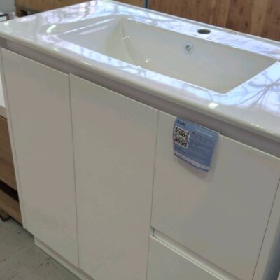 ALICE 900MM WHITE FLOOR VANITY, WITH SINGLE BOWL CRYSTAL CERAMIC TOP CA03-900-CT28 ALICE 900MM WHITE FLOOR VANITY, WITH SINGLE BOWL CRYSTAL CERAMIC TOP CA03-900-CT28