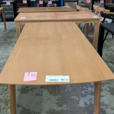 EX DISPLAY ERIN EXTENSION DINING TABLE 1900MM - 2400MM, OAK NATURAL, SOLD AS IS EX DISPLAY ERIN EXTENSION DINING TABLE 1900MM - 2400MM, OAK NATURAL, SOLD AS IS