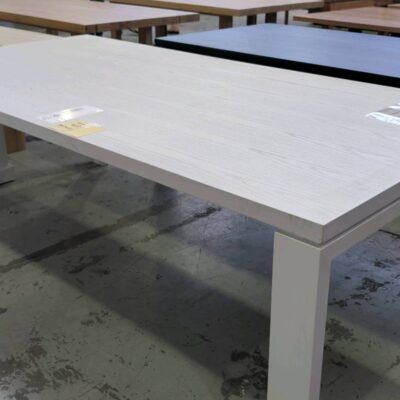 NEW CALLIE WHITE ASH 2400MM DINING TABLE, SOLD AS IS
