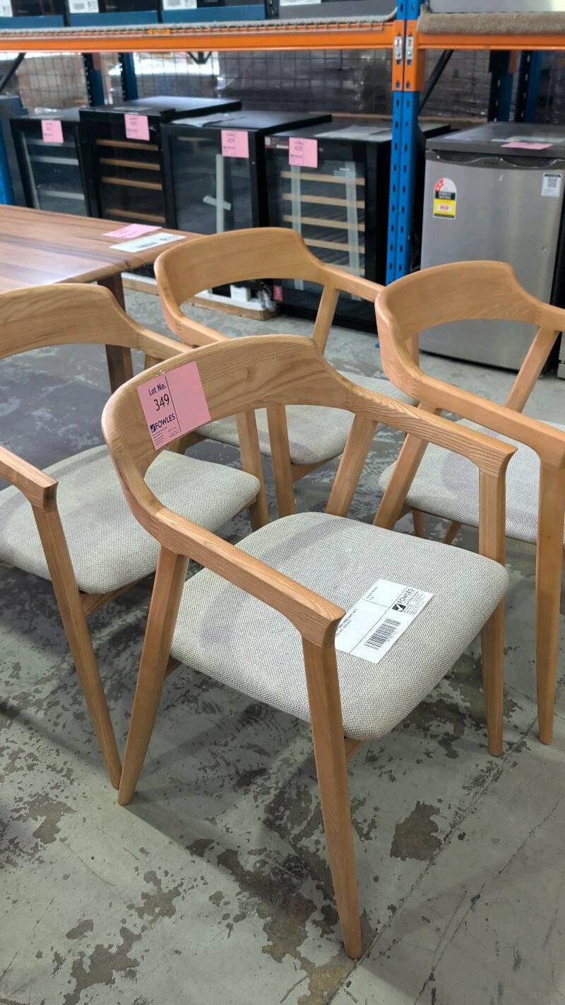 EX DISPLAY NOBU DINING CHAIR, ASH & FABRIC SEAT, SOLD AS IS EX DISPLAY NOBU DINING CHAIR, ASH & FABRIC SEAT, SOLD AS IS