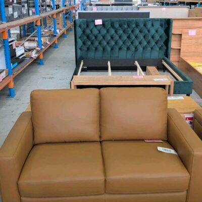 EX DISPLAY FIRENZE CARAMEL LEATHER 2 SEATER SOFA, SOLD AS IS EX DISPLAY FIRENZE CARAMEL LEATHER 2 SEATER SOFA, SOLD AS IS