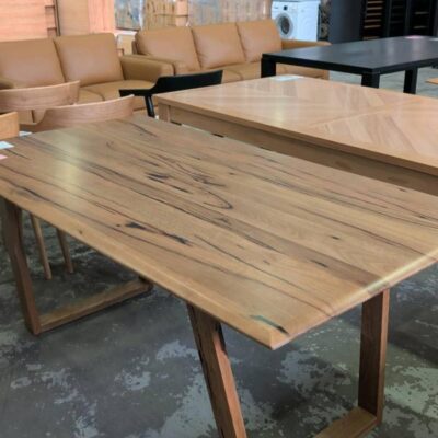 EX DISPLAY JINDALEE 1800MM MARRI TIMBER DINING TABLE, BEVELLED EDGE, SOLD AS IS EX DISPLAY JINDALEE 1800MM MARRI TIMBER DINING TABLE, BEVELLED EDGE, SOLD AS IS