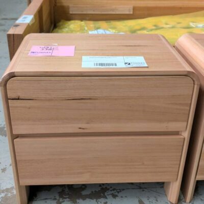 EX DISPLAY LENA BEDSIDE TABLE, CURVED EDGES, SLIGHT DENTS, SOLD AS IS EX DISPLAY LENA BEDSIDE TABLE, CURVED EDGES, SLIGHT DENTS, SOLD AS IS