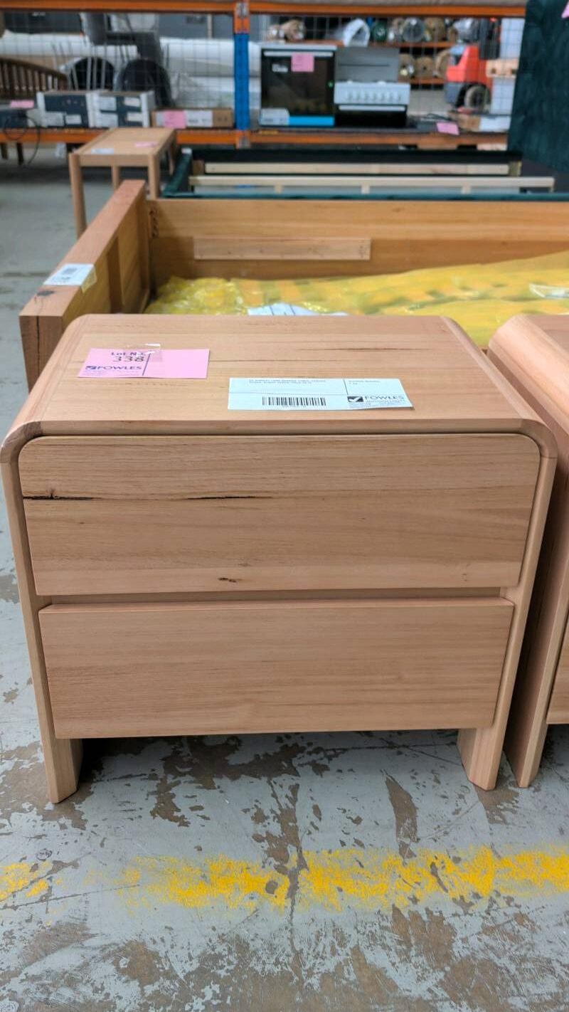 EX DISPLAY LENA BEDSIDE TABLE, CURVED EDGES, SLIGHT DENTS, SOLD AS IS EX DISPLAY LENA BEDSIDE TABLE, CURVED EDGES, SLIGHT DENTS, SOLD AS IS