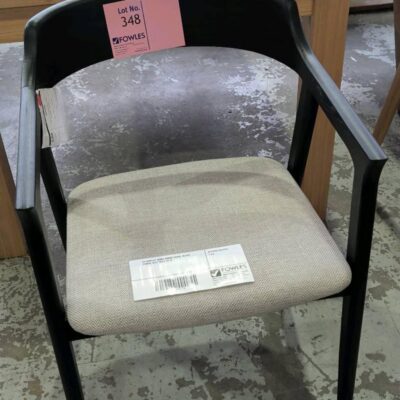 EX DISPLAY NOBU DINING CHAIR, BLACK FABRIC SEAT SOLD AS IS