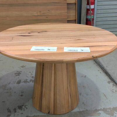 NEW OPAL WORMY CHESTNUT 1600MM ROUND DINING TABLE, WITH TAPERED PEDESTAL, SOLD AS IS NEW OPAL WORMY CHESTNUT 1600MM ROUND DINING TABLE, WITH TAPERED PEDESTAL, SOLD AS IS
