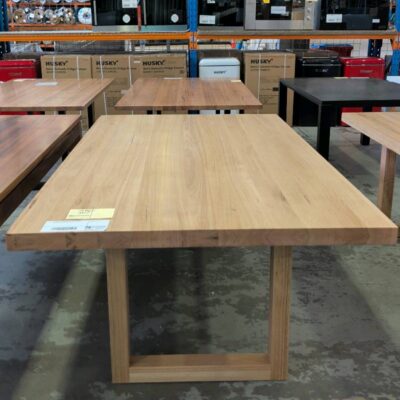 EX DISPLAY HAMILTON 2400MM MESSMATE DINING TABLE SOLD AS IS