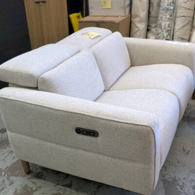EX DISPLAY SOCHI 2 SEATER COUCH WITH ELECTRIC RECLINER AND POWERED HEADRESTS, HUSK FABRIC, SOLD AS IS EX DISPLAY SOCHI 2 SEATER COUCH WITH ELECTRIC RECLINER AND POWERED HEADRESTS, HUSK FABRIC, SOLD AS IS