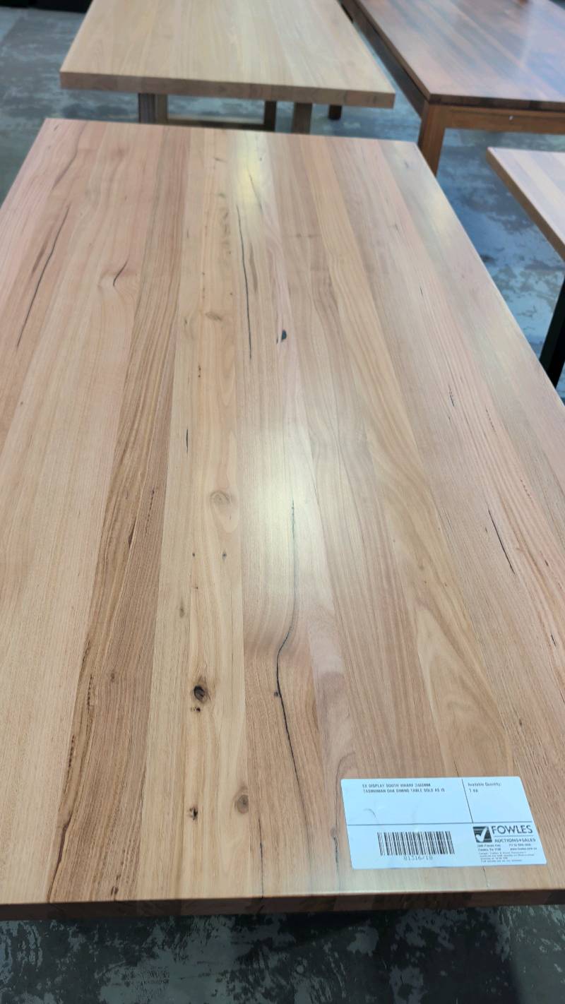 EX DISPLAY SOUTH WHARF 2400MM TASMANIAN OAK DINING TABLE SOLD AS IS EX DISPLAY SOUTH WHARF 2400MM TASMANIAN OAK DINING TABLE SOLD AS IS
