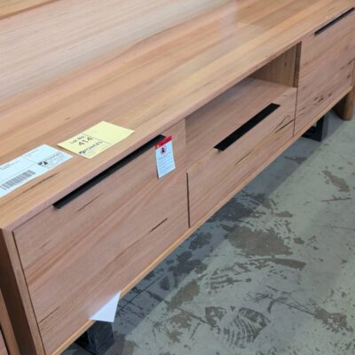 EX DISPLAY SOUTH WHARF 1800MM ENTERTAINMENT UNIT, TASMANIAN OAK SOLD AS IS