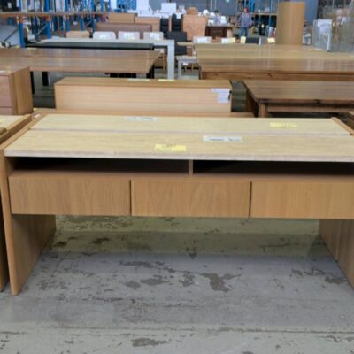EX DISPLAY STELLA OAK NATURAL 1800MM CONSOLE WITH NATURAL TRAVERTINE TOP, *CRACKED TOP* SOLD AS IS EX DISPLAY STELLA OAK NATURAL 1800MM CONSOLE WITH NATURAL TRAVERTINE TOP, *CRACKED TOP* SOLD AS IS