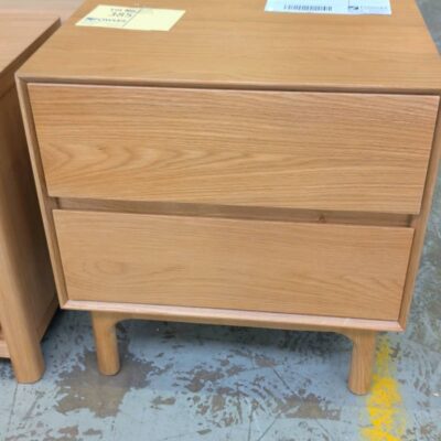 EX DISPLAY EVANS OAK BEDSIDE TABLE SOLD AS IS
