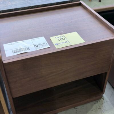 SAMPLE - CAMEO WALNUT BEDSIDE TABLE SOLD AS IS SAMPLE - CAMEO WALNUT BEDSIDE TABLE SOLD AS IS