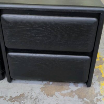 SAMPLE - JUNO BLACK OAK BEDSIDE TABLE SOLD AS IS SAMPLE - JUNO BLACK OAK BEDSIDE TABLE SOLD AS IS