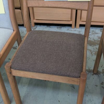 SAMPLE - SAMARA DINING CHAIR, TIMBER BACK, SAWDUST FABRIC, TAS OAK TIMBER SOLD AS IS