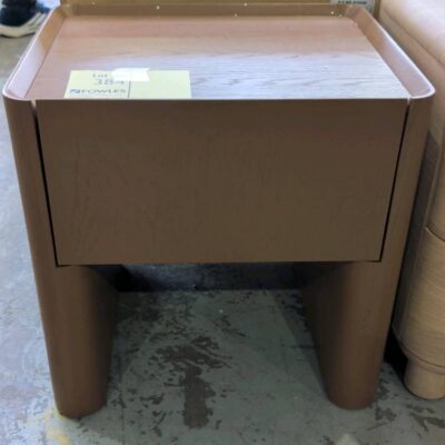 SAMPLE - THEO BEDSIDE, OAK TIMBER, CLAY PAINTED, SOLD AS IS